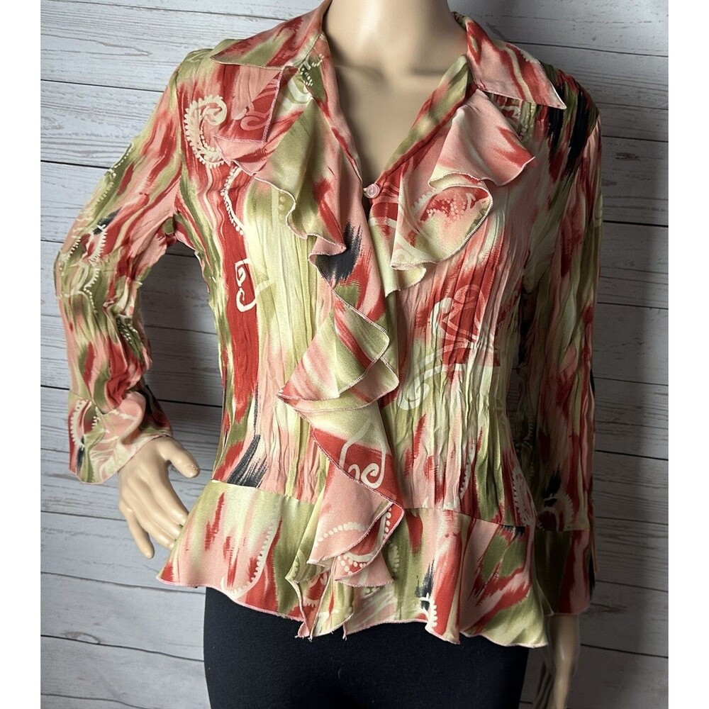 Michele Michelle Petite Retro 90s Peasant Top